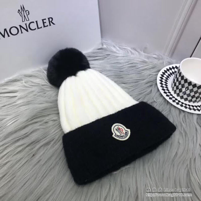 MONCIER蒙口 官網新品 羊毛配狐狸毛線球 針織帽 LLWJ7118